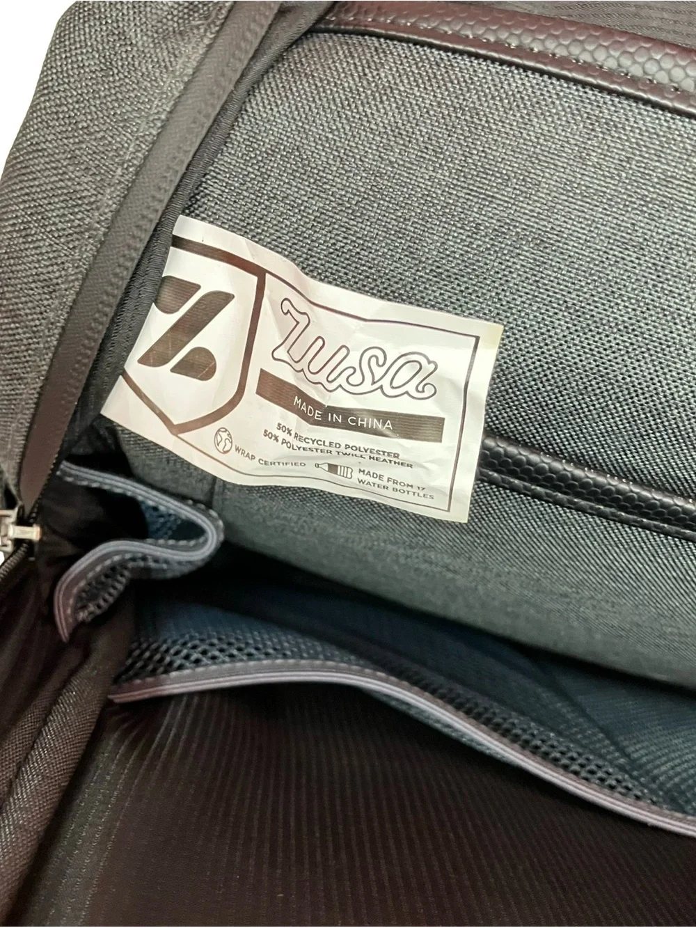 Zusa Backpack Heather Gray Laptop Messenger Branded New Embroidered Logo Phiar